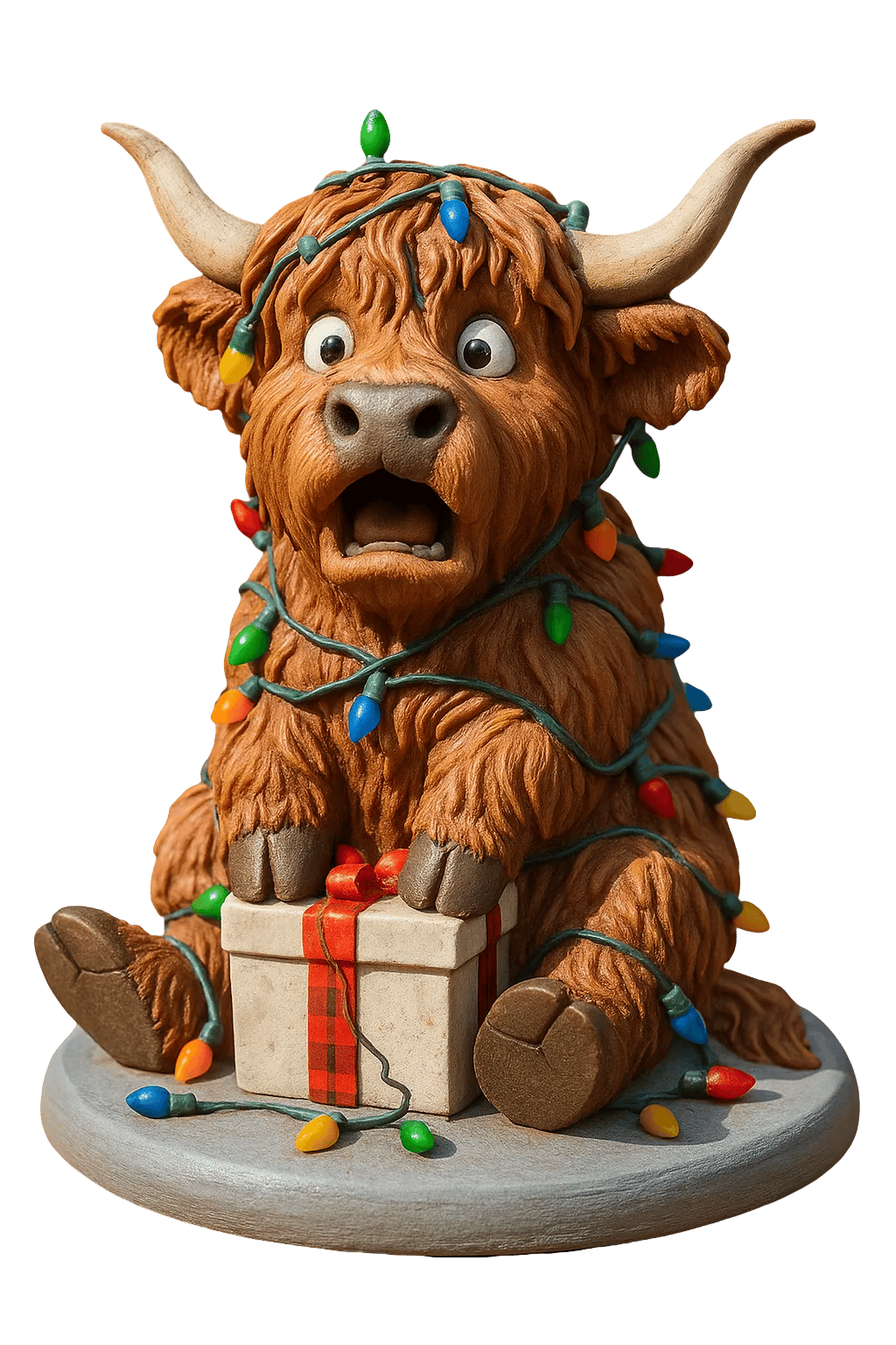 🐮Highland Cow -joulukalenteri 2025🎄✨ - 3D-käsintehty Highland Cow -nukke (24 kpl)