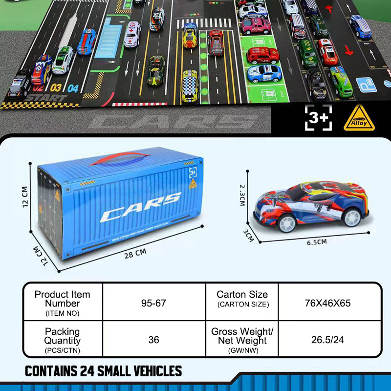 Lahjasetti, jossa on mini-pullback-kontti autoon 🚗🎁