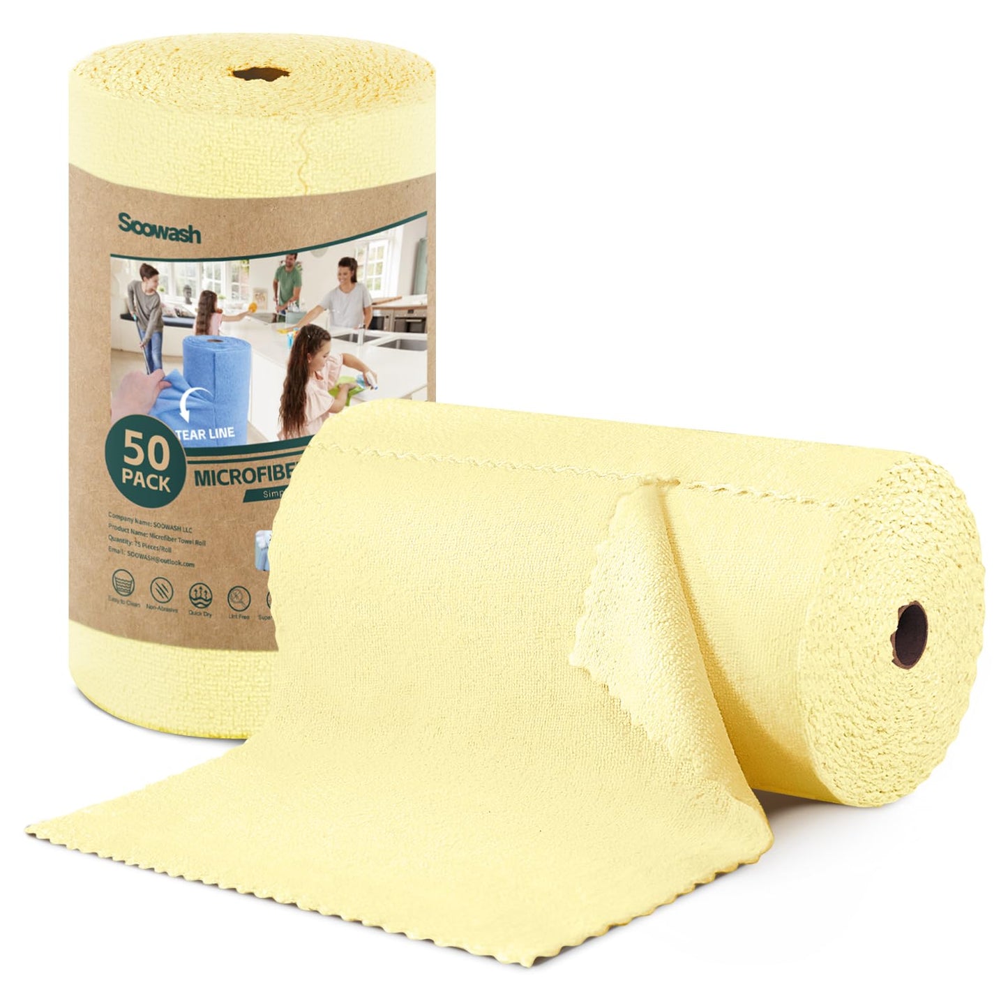 🧼🌀 Mikrokuitupuhdistusliinat rullassa