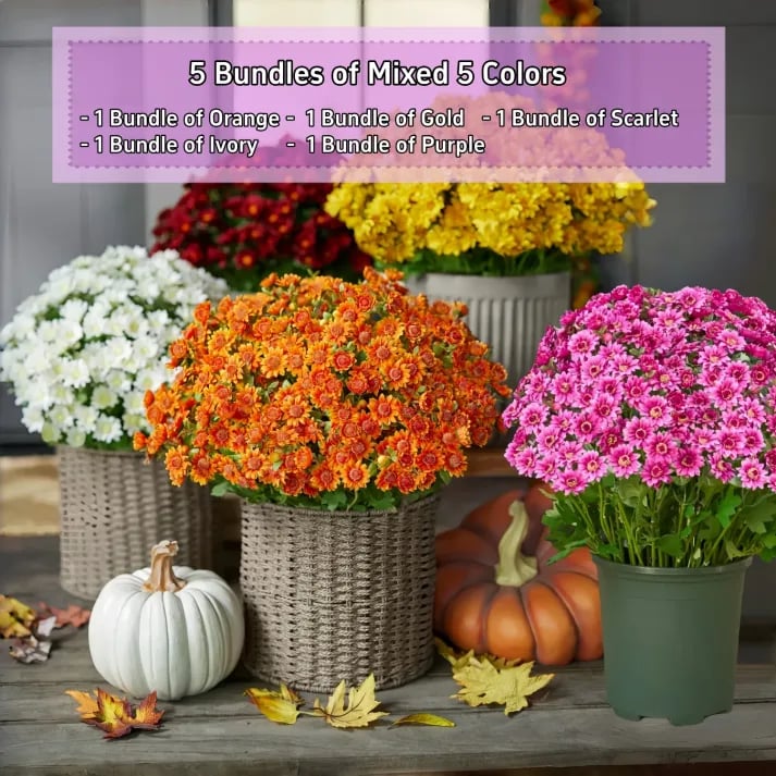 đ„Viimeinen pĂ€ivĂ€! Vain 4⏠kappale â Tekokukat ulkokĂ€yttöön "Sunset Mums" â UV-sĂ€teilyn, veden ja tuulen kestĂ€vĂ€t