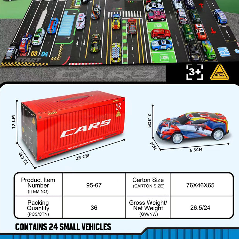 Lahjasetti, jossa on mini-pullback-kontti autoon 🚗🎁