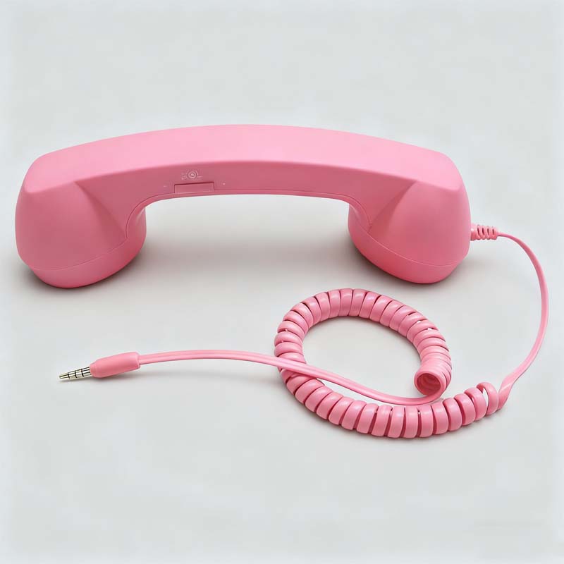 Vintage-retro-puhelimen kuuloke ja mikrofoni