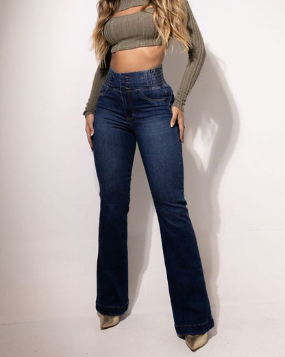 💕חידוש לאביב👖ג'ינס מתרחב עם מותניים גבוהות