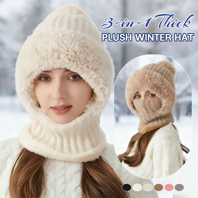 ❄️ 3-in-1 paksu pehmoinen talvihattu🧣