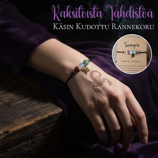 Kaksitoista Tähdistöä Käsin Kudottu Rannekoru