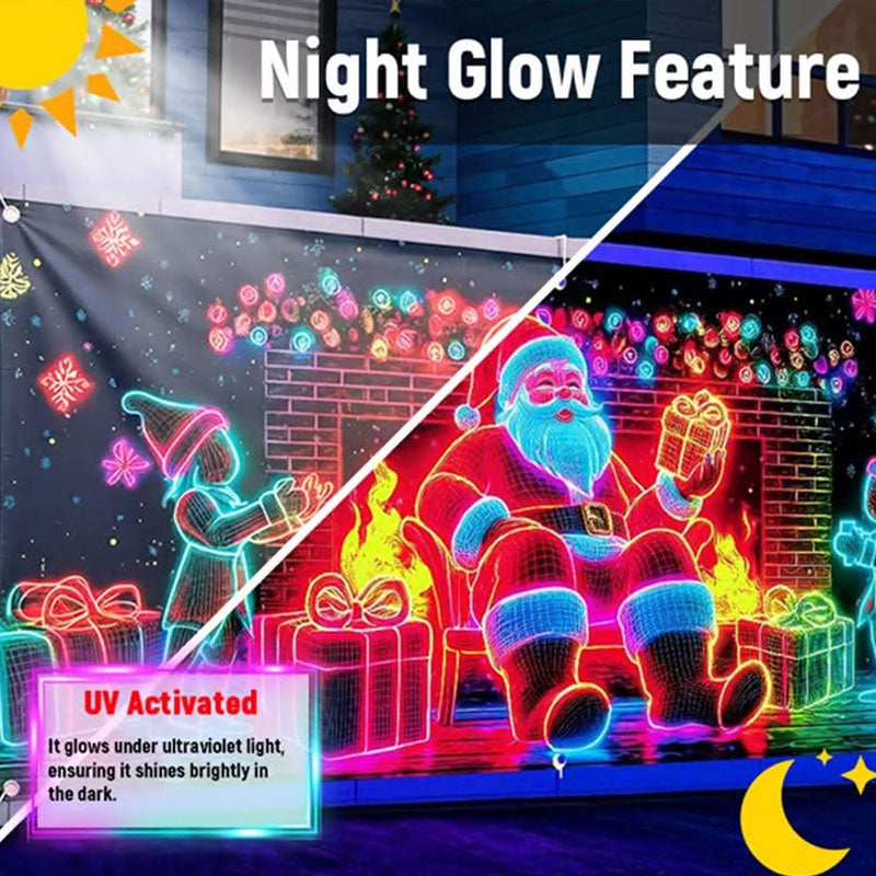 🔥UV-fluoresoiva Joulubanneri – Täydellinen tausta Pikkujouluihisi!🎄-🏆 Ajankohtainen tarjous ⚡💥