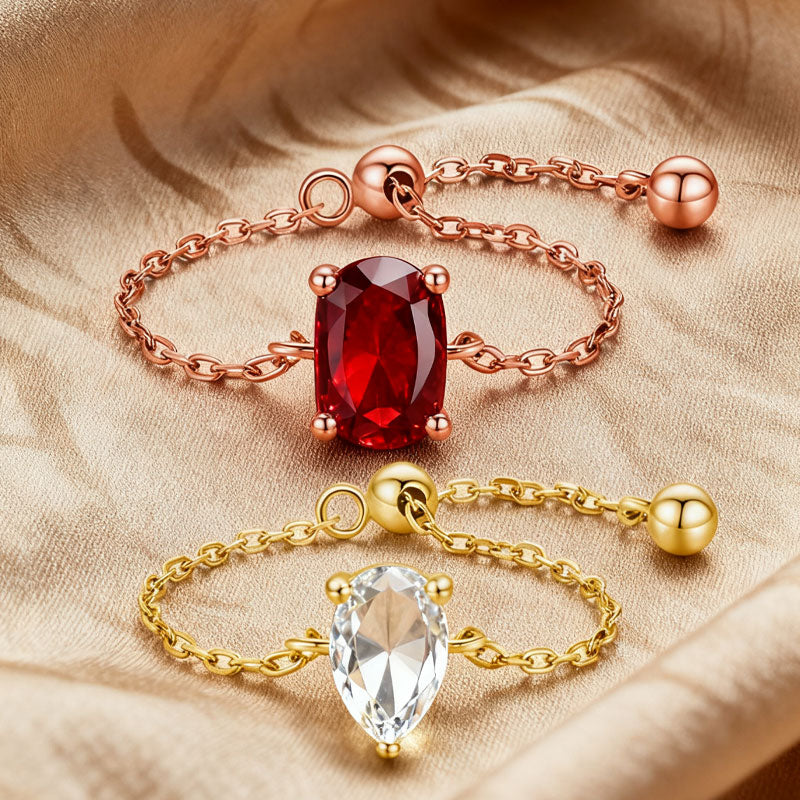 💎✨ Säädettävä kimalteleva sormus