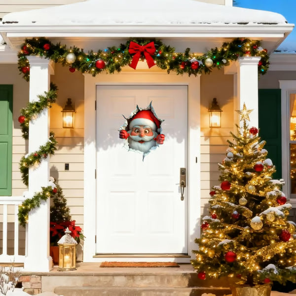 3D-joulupukin reki -seinätarra