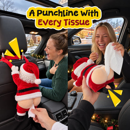 Boîte de mouchoirs rigolote en forme de fesses de Père Noël
