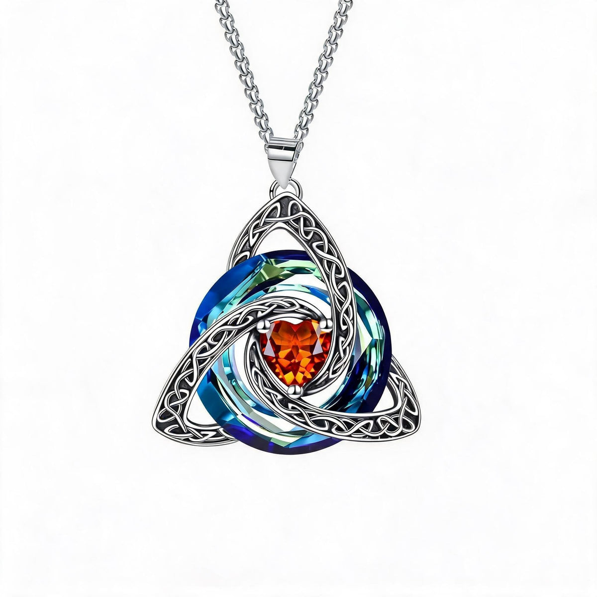 ✨Collier avec pierre de naissance et triple nœud celtique – un symbole chargé de sens, représentant l'amour et la complicité❤️