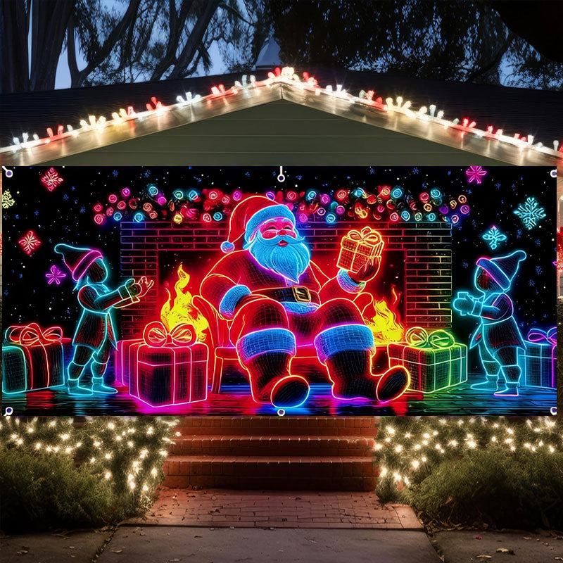 🔥UV-fluoresoiva Joulubanneri – Täydellinen tausta Pikkujouluihisi!🎄-🏆 Ajankohtainen tarjous ⚡💥