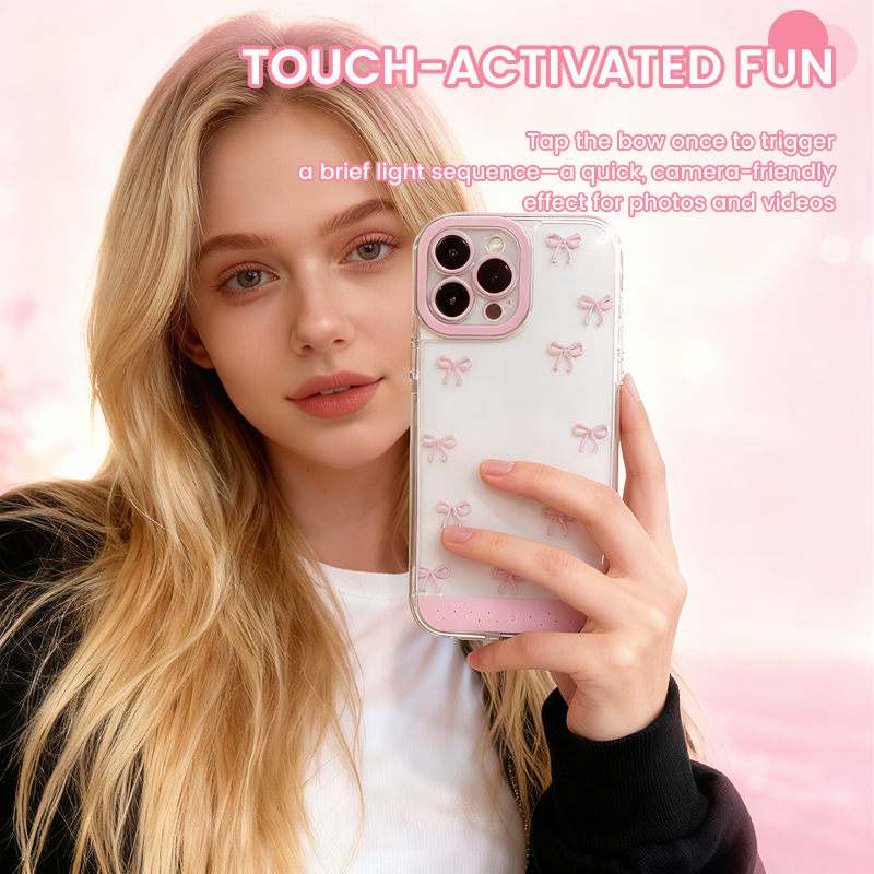 🎀 Valaistu perhoskoristeinen iskunkestävä puhelinkotelo