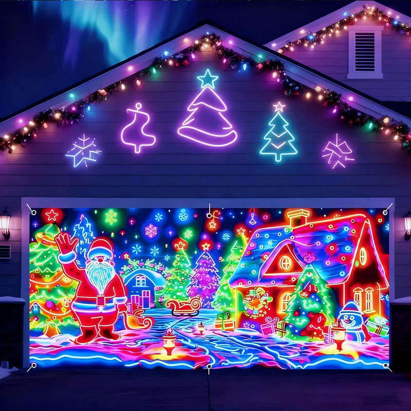 🔥UV-fluoresoiva Joulubanneri – Täydellinen tausta Pikkujouluihisi!🎄-🏆 Ajankohtainen tarjous ⚡💥