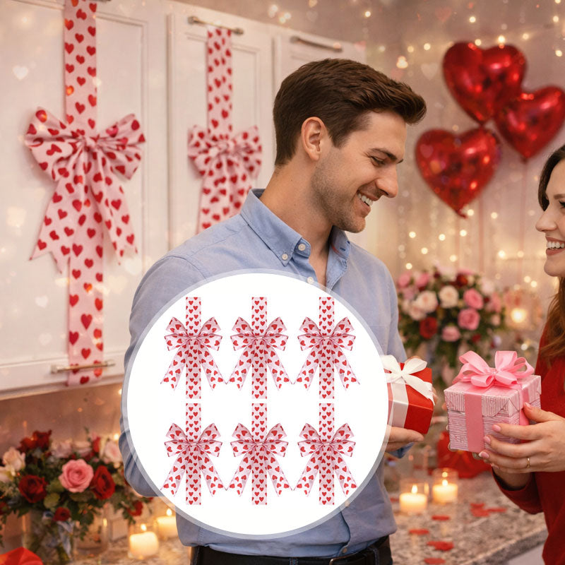 Valentine’s Cabinet Bow Decor