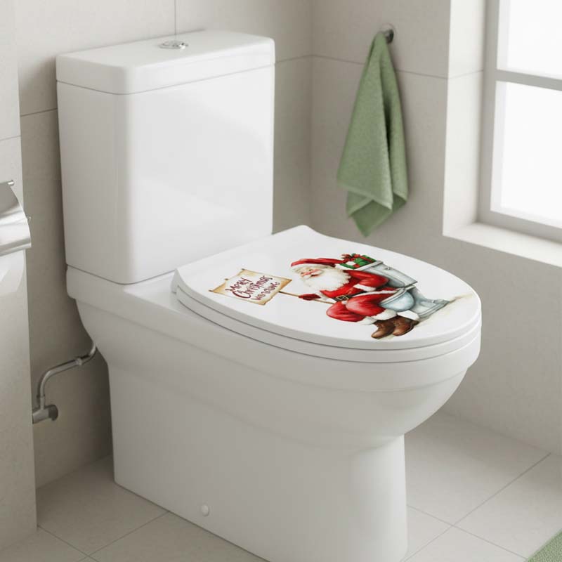🎅✨Osta yksi, saat toisen kaupan päälle! -  Jouluiset WC-istuimen koristetarrat ,Lisää ripaus joulun taikaa kylpyhuoneeseesi!