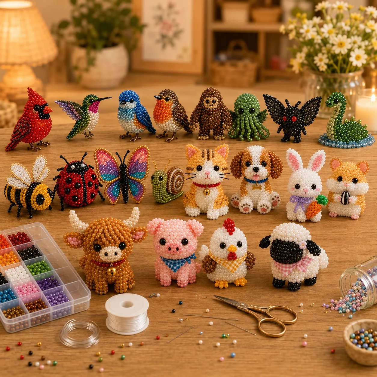 🧵✨ ערכת יצירה DIY של חיות קטנות מחרוזים בתלת-ממד