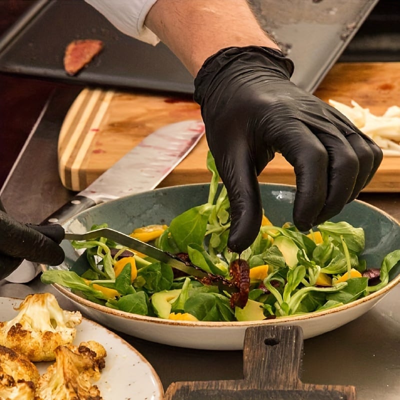 100/50 kpl mustia nitriilisiä kertakäyttöisiä käsineitä