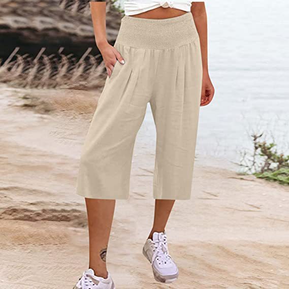 מכנסיים קצרים לנשים עם מותן אלסטית וקלה