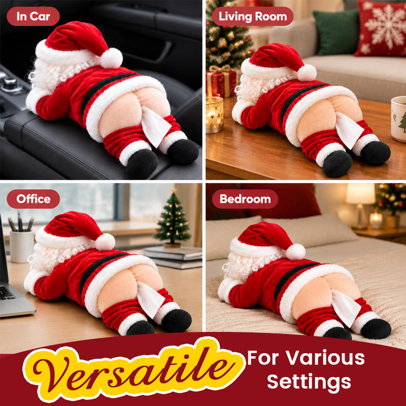 Boîte de mouchoirs rigolote en forme de fesses de Père Noël