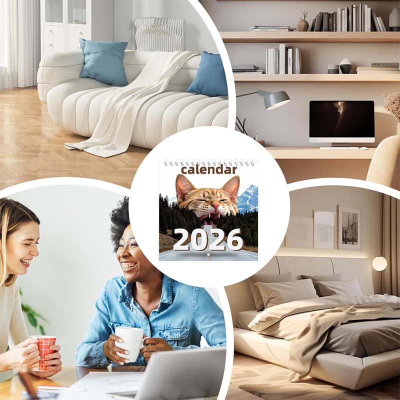 Kalenteri 2026 - Maalaistalon seinätaide ja kuukausittainen kalenteri 📅