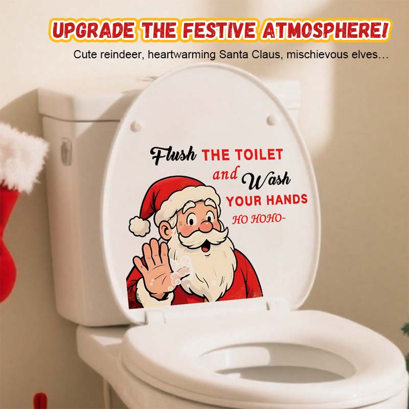 🎅✨Osta yksi, saat toisen kaupan päälle! -  Jouluiset WC-istuimen koristetarrat ,Lisää ripaus joulun taikaa kylpyhuoneeseesi!