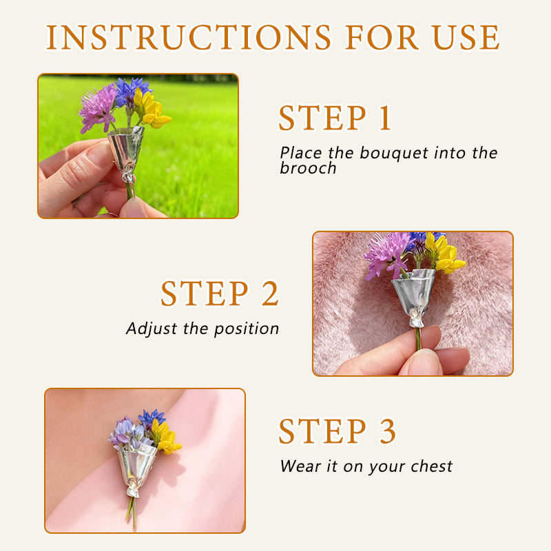 Käytettävä kukkakimppu-klipsi