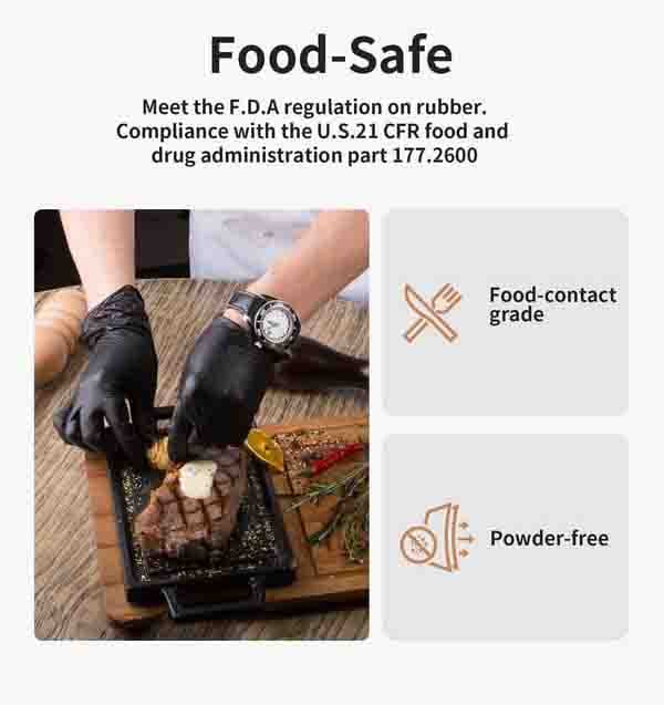 100/50 kpl mustia nitriilisiä kertakäyttöisiä käsineitä