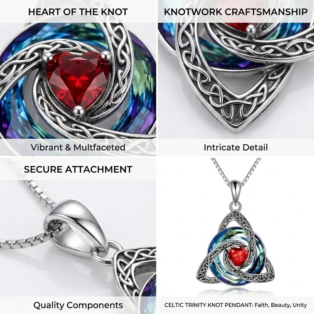 ✨Collier avec pierre de naissance et triple nœud celtique – un symbole chargé de sens, représentant l'amour et la complicité❤️
