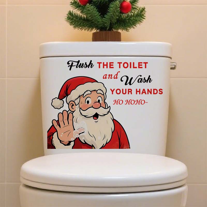 🎅✨Osta yksi, saat toisen kaupan päälle! -  Jouluiset WC-istuimen koristetarrat ,Lisää ripaus joulun taikaa kylpyhuoneeseesi!