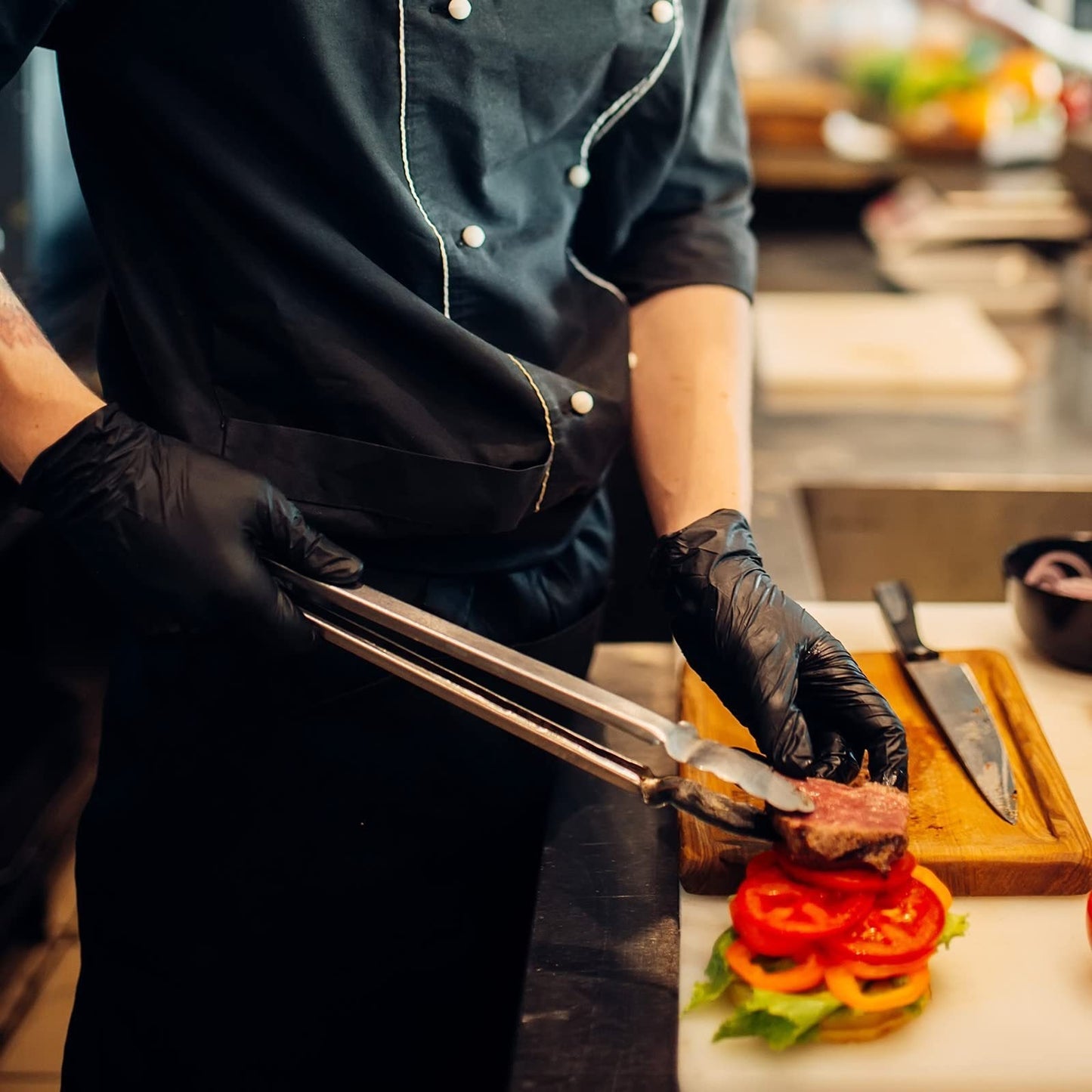 100/50 kpl mustia nitriilisiä kertakäyttöisiä käsineitä