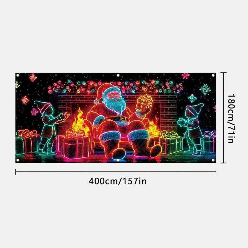 🔥UV-fluoresoiva Joulubanneri – Täydellinen tausta Pikkujouluihisi!🎄-🏆 Ajankohtainen tarjous ⚡💥