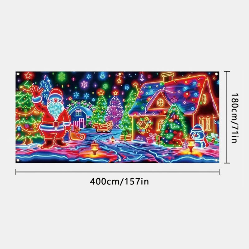 🔥UV-fluoresoiva Joulubanneri – Täydellinen tausta Pikkujouluihisi!🎄-🏆 Ajankohtainen tarjous ⚡💥