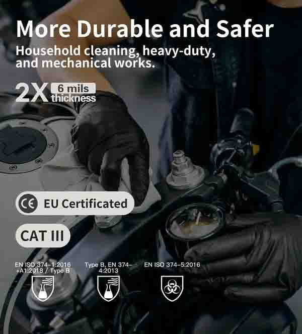 100/50 kpl mustia nitriilisiä kertakäyttöisiä käsineitä