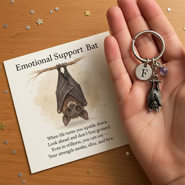 🦇Emotionaalinen tuki Lepakko Inspiroiva avaimenperä