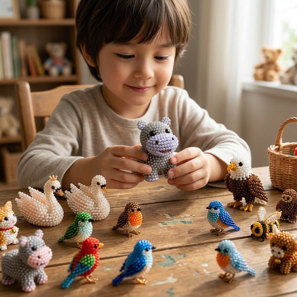 🧵✨ ערכת יצירה DIY של חיות קטנות מחרוזים בתלת-ממד