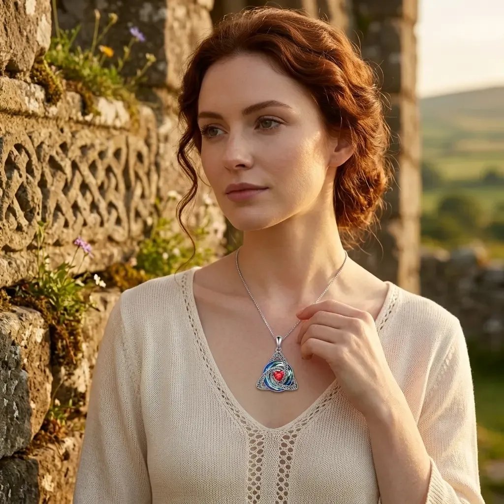 ✨Collier avec pierre de naissance et triple nœud celtique – un symbole chargé de sens, représentant l'amour et la complicité❤️