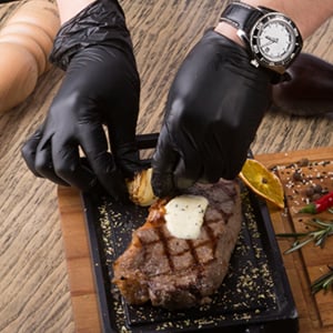 100/50 kpl mustia nitriilisiä kertakäyttöisiä käsineitä