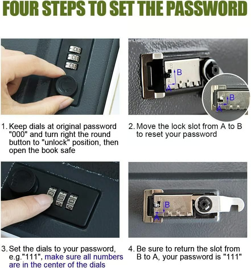 Simuloitu kirjan salasanalaatikko