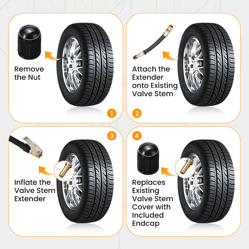 Yleiskäyttöinen joustava kansiventtiilin jatke
