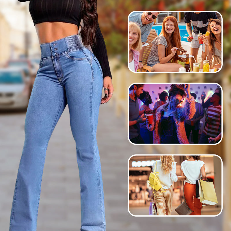 💕חידוש לאביב👖ג'ינס מתרחב עם מותניים גבוהות