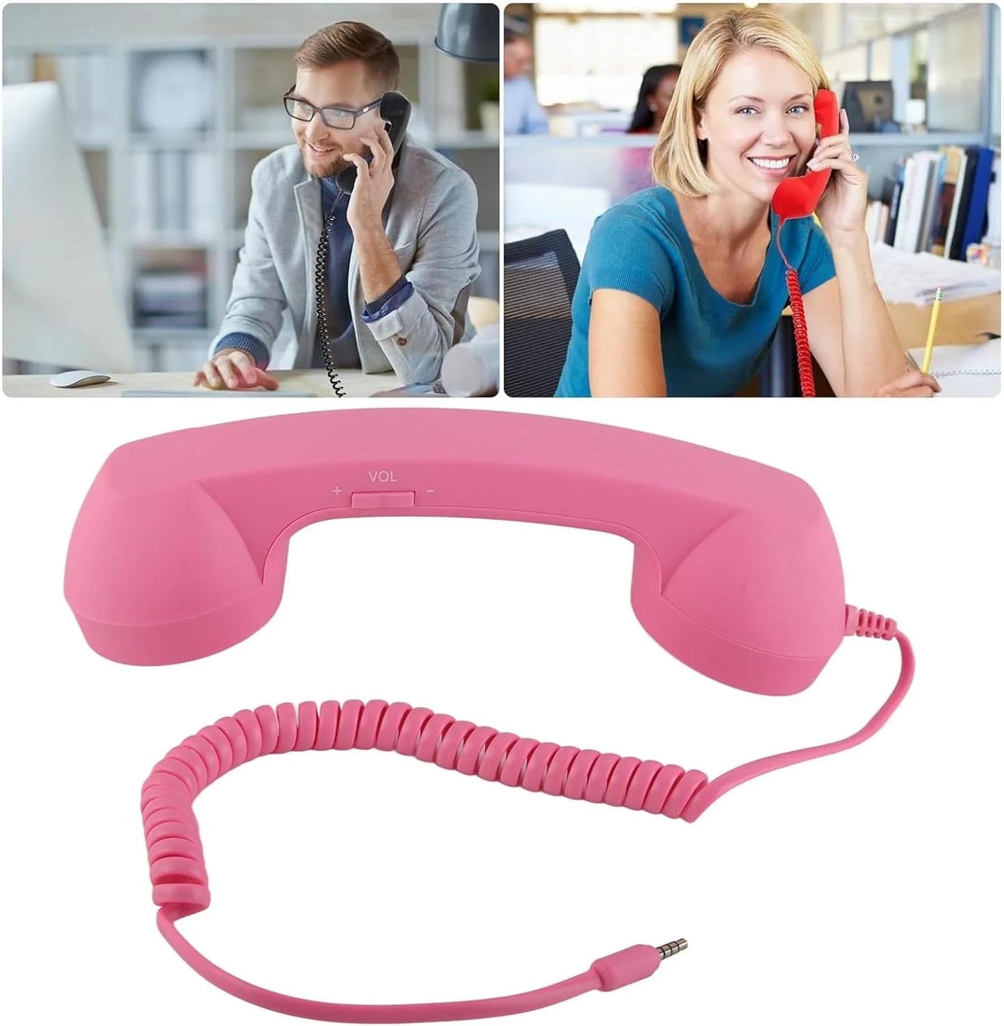 Vintage-retro-puhelimen kuuloke ja mikrofoni