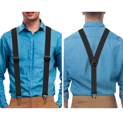 👔 כתפיות לגברים עם גב בצורת X וו תלייה עמיד – רחבות, מתכווננות ועמידות, לעבודה ולמראה יומיומי