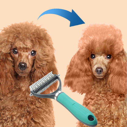 🐾 מבצע בזק ✨ מברשת דו-צדדית להסרת שיער לחיות מחמד – דו-צדדית, ארגונומית ועדינה לכלבים וחתולים 🐶